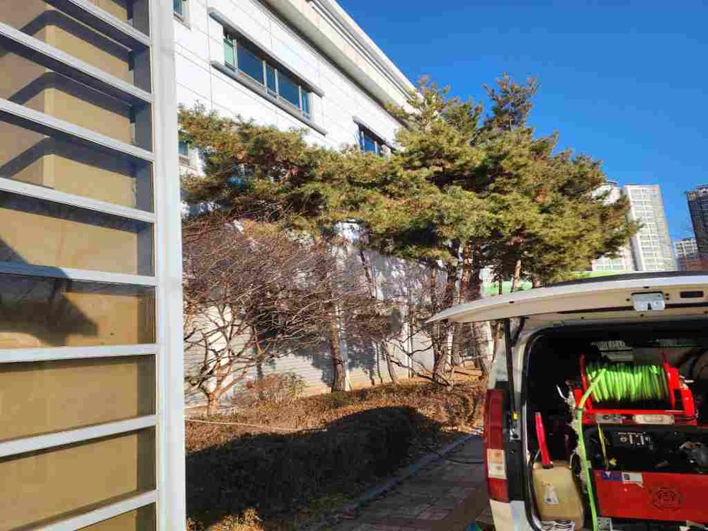 포천 건물 외부 고압세척 작업